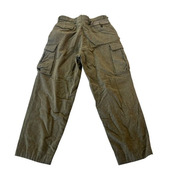 Vintage 1962 German BAWI Green Wool Military Cargo Pants 32 X 29 - Picture 2 of 8